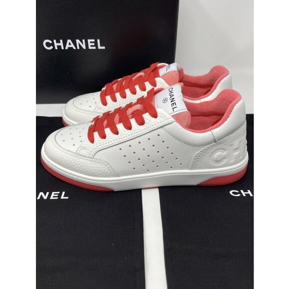 Chanel Sneakers 22P White & Red NIB 38 - Picture 1 of 8